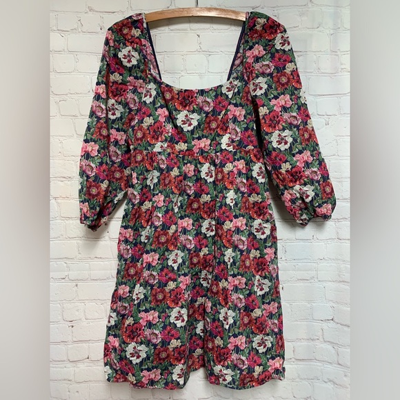 J. Crew Dresses & Skirts - J. Crew x Liberty Navy Floral Cottagecore Smocked Dress Size 00